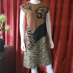Alberta Ferretti Snake Leopard Sheath Dress Sz 4
